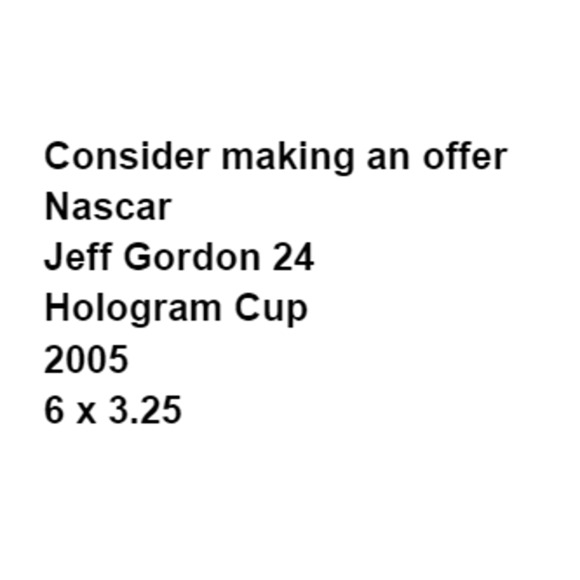 Nascar Jeff Gordon 24 Hologram Cup 2005 6 in Dupont Tumbler Collectible - Picture 2 of 7